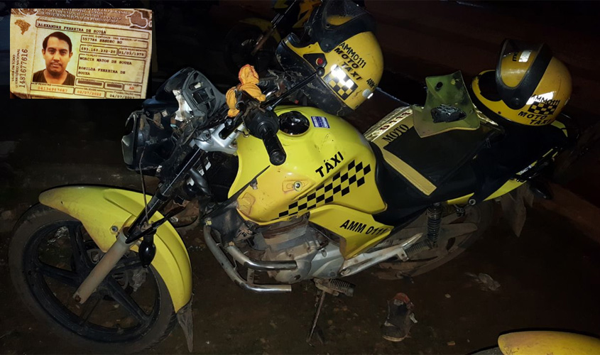 Colisão frontal resulta em morte de mototaxista na capital
