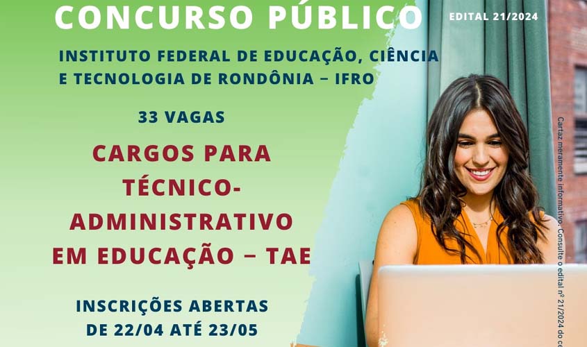Instituto Federal de Educação, Ciência e Tecnologia de Rondônia - Ifro Concurso Público - Edital  20/2024 e 21/2024