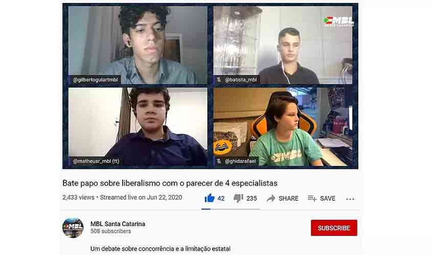 MBL vira piada nas redes após promover debate com 4 crianças 'especialistas em liberalismo'