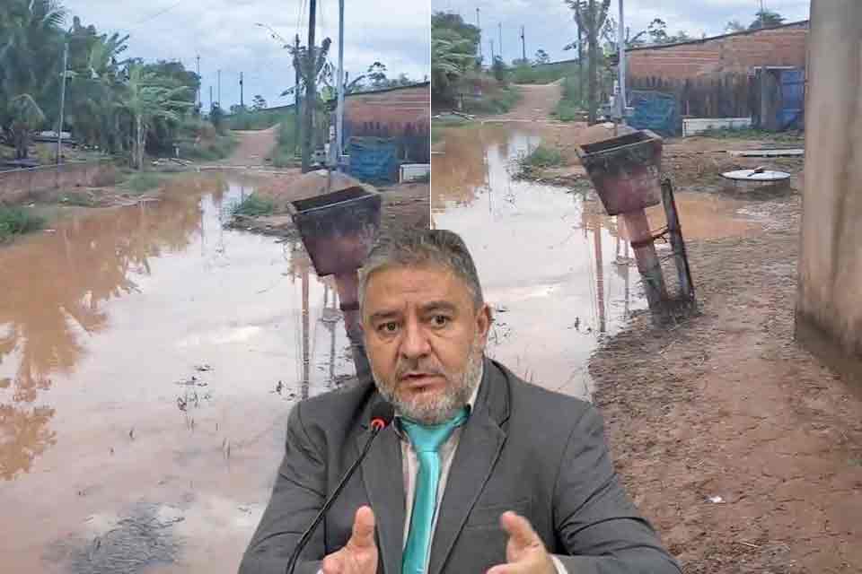 Vereador Fogaça cobra recuperação de rua no Bairro Cascalheira: 