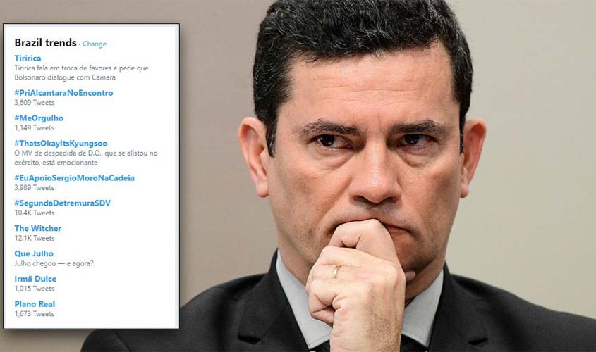 #EuApoioSergioMoronaCadeia é um dos assutos mais comentados no Twitter
