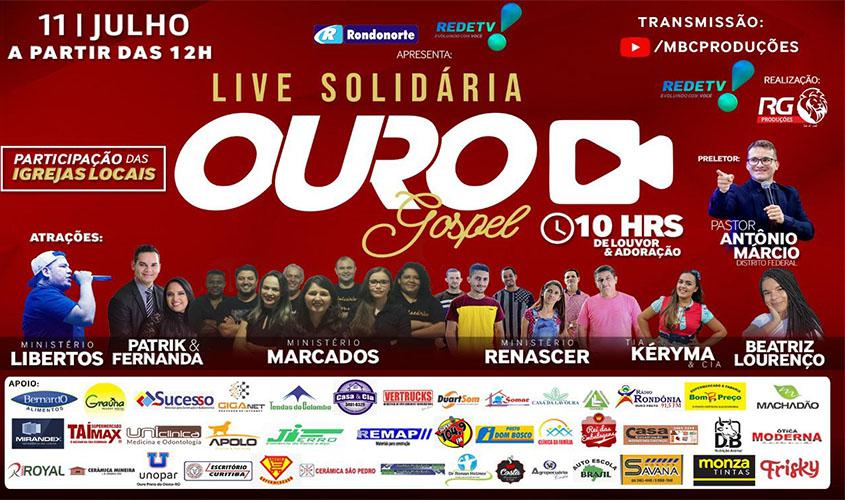 Live Solidária Ouro Gospel será transmitida para todo Estado através da Rede TV