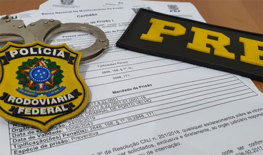 Em Rondônia, PRF cumpre 3 mandados de prisão