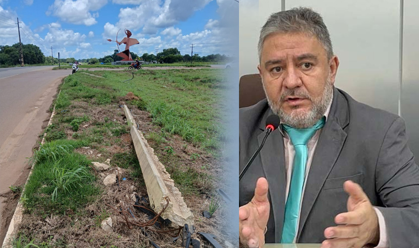 Vereador Fogaça pede reinstalação urgente de postes derrubados na BR-364
