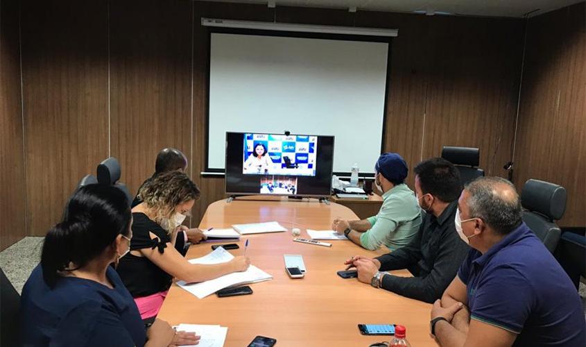 Sesau realiza videoconferência com secretarias de saúde dos 52 municípios para tratar sobre disponibilização de leitos e insumos