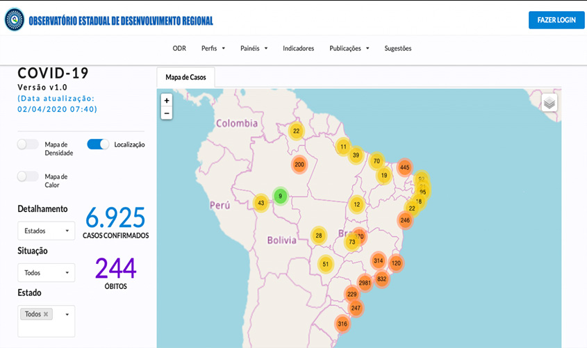 Acompanhe o cenário estatístico do coronavírus pelo Portal do Observatório de Rondônia