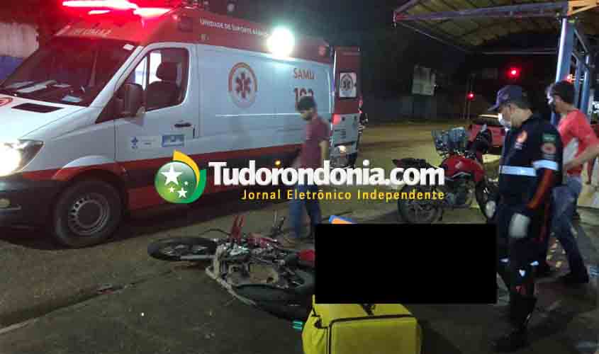 Motoboy fica com fraturas ao ser atingido por por veículo 