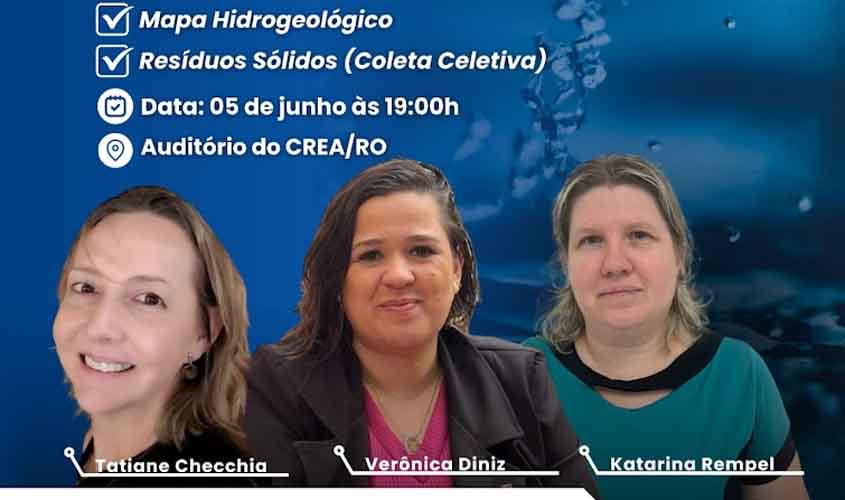 Crea-RO promove palestra sobre crise hídrica e soluções sustentáveis para drenagem urbana