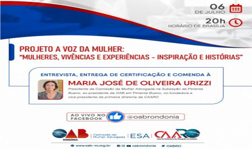 Projeto de valorização profissional de advogadas será lançado pela OAB Rondônia