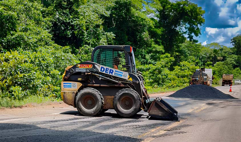 Manutenção asfáltica melhora mobilidade na RO-257