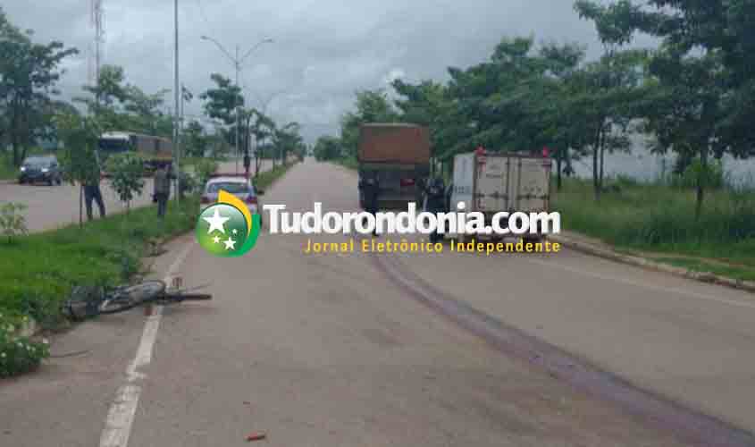 Ciclista é atropelado por carreta na zona Norte de Porto Velho