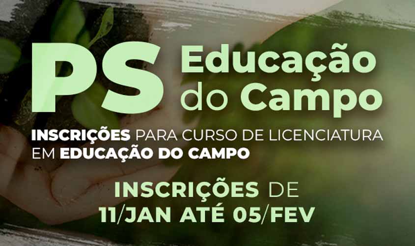 Inscrições para curso gratuito de Licenciatura em Educação do Campo encerram no domingo, dia 5