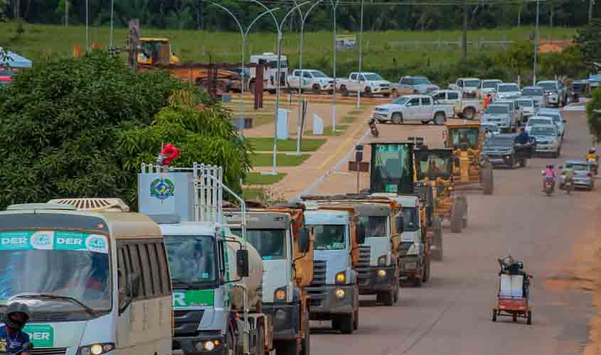 Máquinas do Governo chegam a Cujubim; trecho crítico de 40 quilômetros da Linha 106 será recuperado