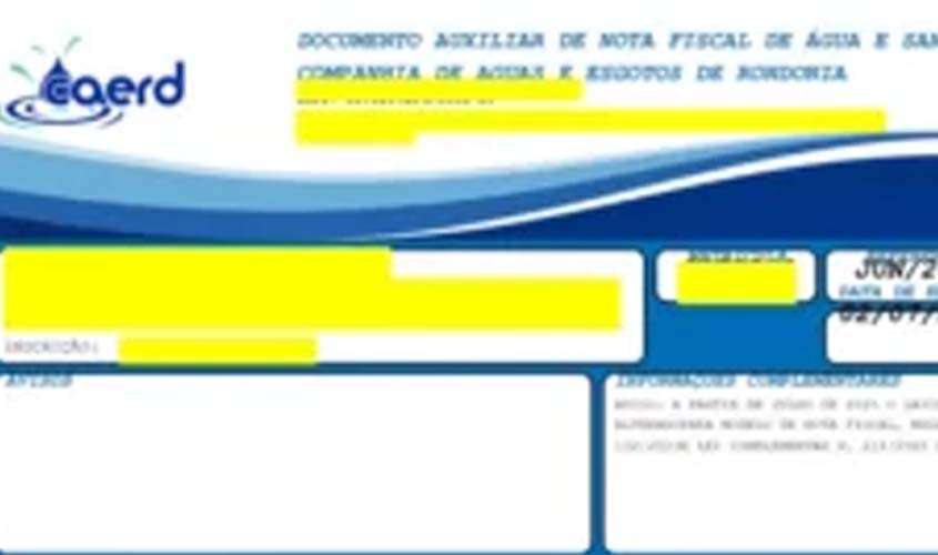 Faturas de água passam a ter Nota Fiscal Eletrônica
