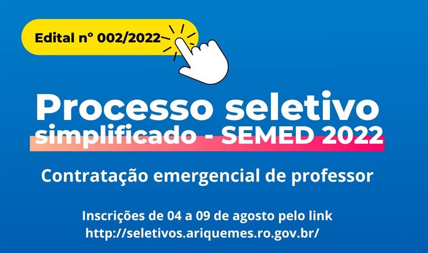 Prefeitura abre inscrições de processo seletivo para atender a educação
