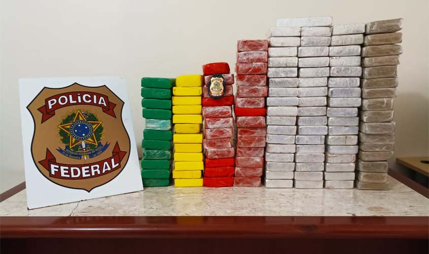 PF prende dois homens e apreende 120 quilos de cocaína em Rondônia