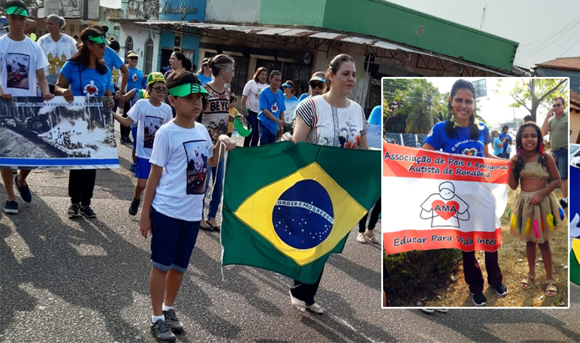 Autistas desfilam na Semana da Pátria homenageando a história de Rondônia
