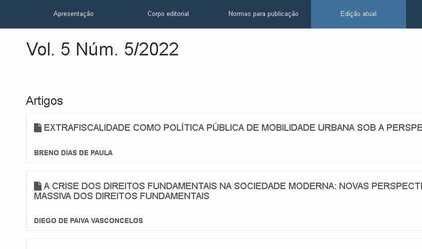 Publicados artigos da 5ª edição da Revista Eletrônica da Escola Superior da Advocacia de Rondônia