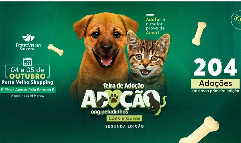 Feira de Adoção da ONG Peludinhos retorna ao Porto Velho Shopping