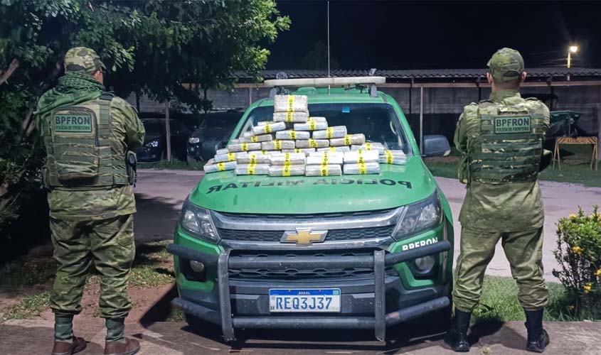 PM apreende 60 kg de drogas na fronteira em operação policial