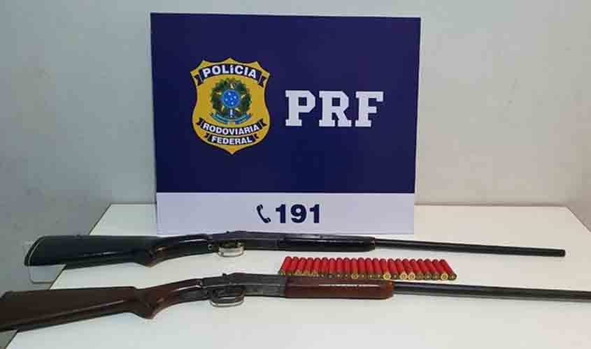 Em menos de 10 horas, PRF em Rondônia apreende 4 armas de fogo
