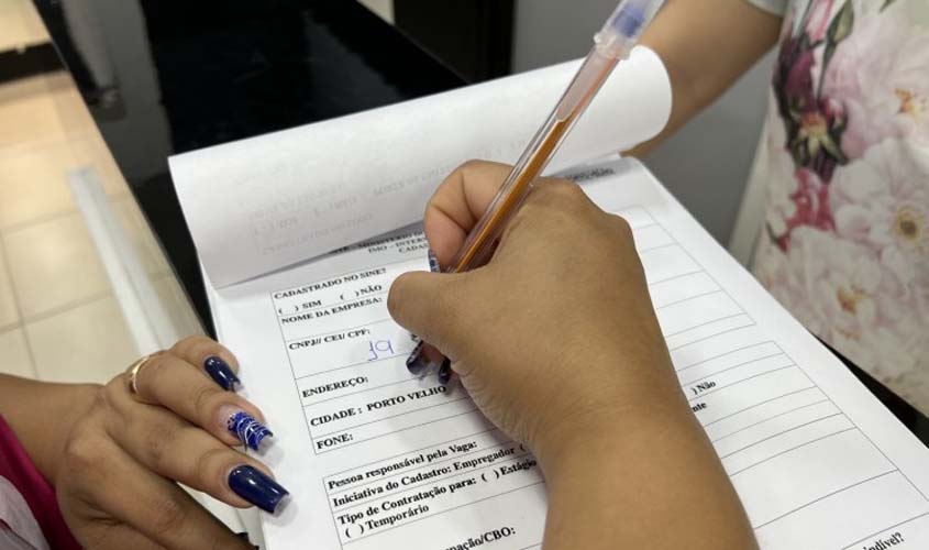 Mais de 50 vagas de emprego estão disponíveis no Sine Municipal de Porto Velho