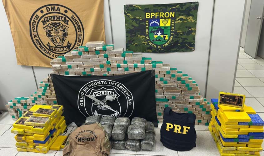 PF, PRF e PM apreendem 390 kg de drogas e prendem dois