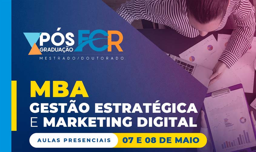Pós-Graduação em Gestão Estratégica e Marketing Digital, ofertada pela Faculdade Católica, começa com aulas presenciais nos dias 7 e 8 de maio
