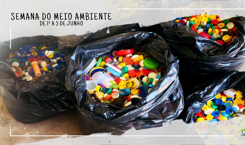 Semana do Meio Ambiente: TJRO entrega doações para campanha “Tampinhas de Amor”, da AVCC