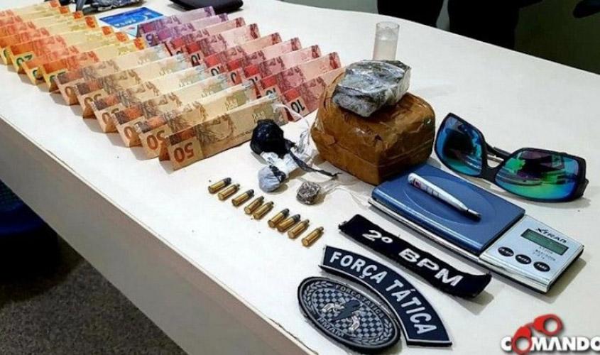 Assessor e cunhado de vereador de Ji-Paraná é preso com meio quilo de maconha e munições, em Ji-Paraná