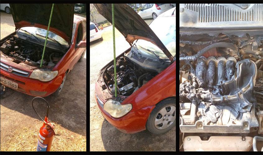 Brigadistas de emergência do TJRO evitam incêndio em veículo