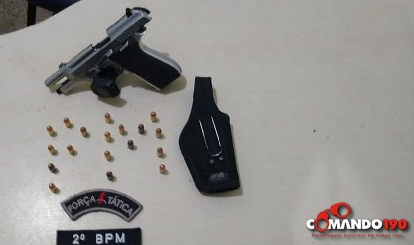 PM apreende pistola e prende suspeitos na zona rural