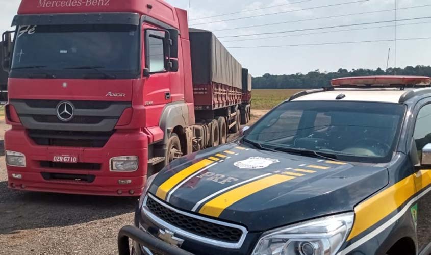 PRF apreende 57 m³ de madeira ilegal na BR 364 e autua condutor por crime ambiental