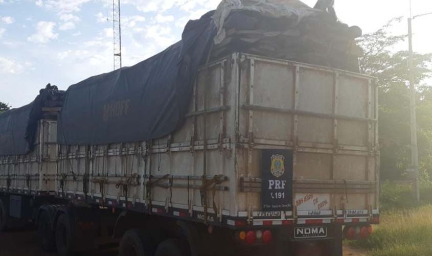 PRF apreende 39 m³ de madeira