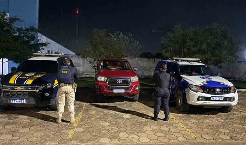 PRF e PMRO realizam a prisão de criminosos na BR 364