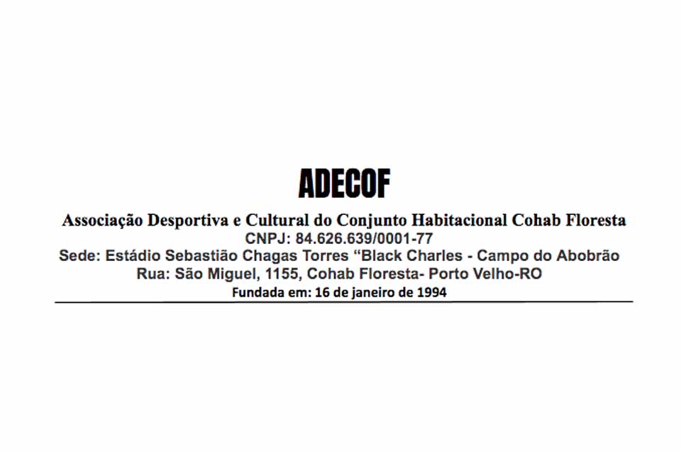 ADECOF - Edital para realização de novas Eleições para o biênio 2021/2022