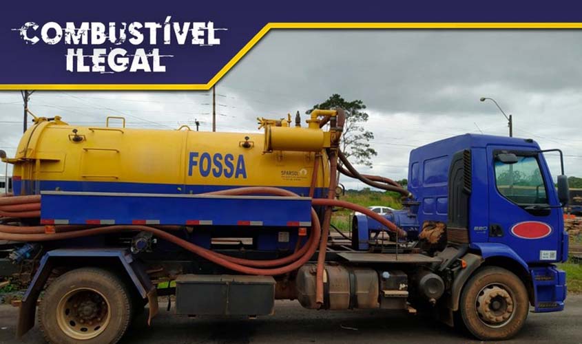 Em Porto Velho/RO, PRF e ANP identificam transporte de gasolina em caminhão 'limpa fossa'