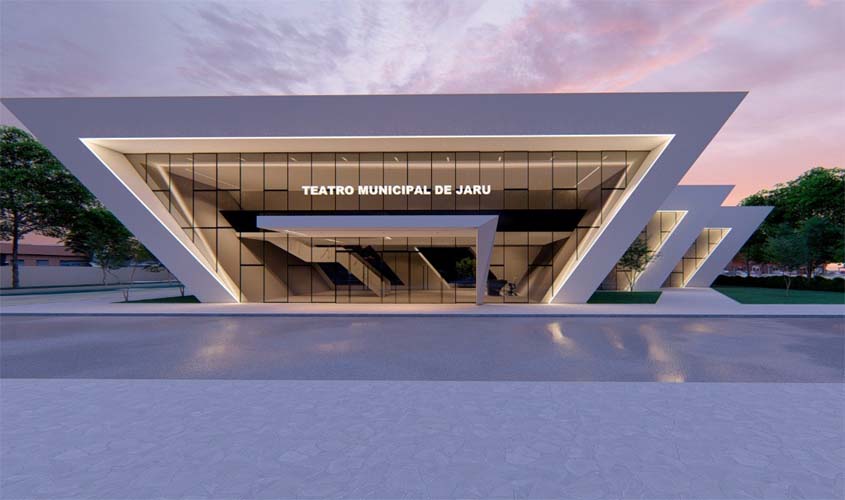 Iniciadas obras do novo teatro municipal de Jaru; recurso é do deputado federal Lúcio Mosquini