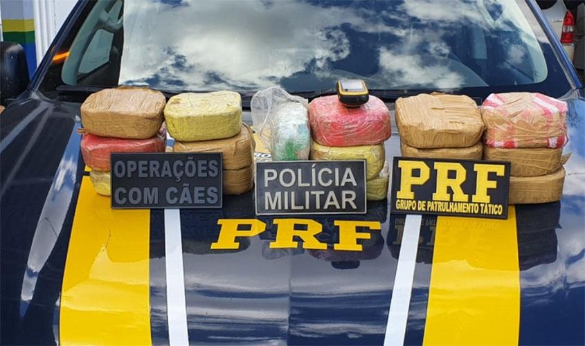 PRF, PMRO e GEFRON/MT apreendem carregamento de cocaína avaliado em quase R$ 1 milhão