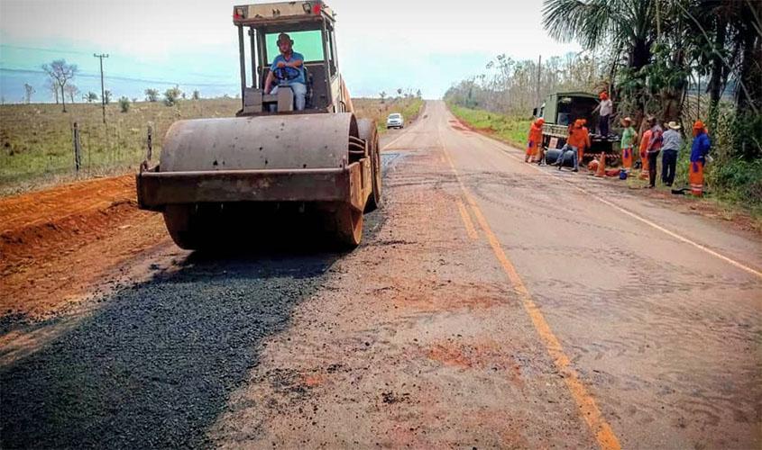 Departamento de Estradas de Rodagem inicia recuperação da RO-387 que liga Espigão D’Oeste à BR-364 ⠀