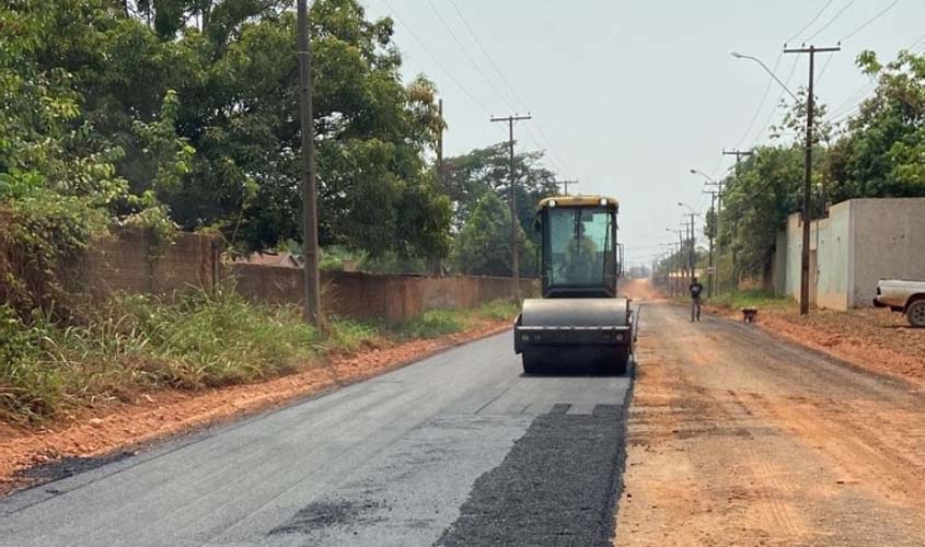 Acesso ao residencial Cristal da Calama começa a receber pavimentação
