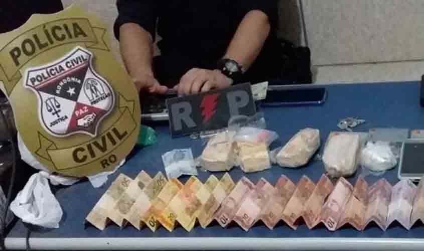 Em Presidente Médici, PM e PC prendem dupla transportando 1 Kg de Pasta Base