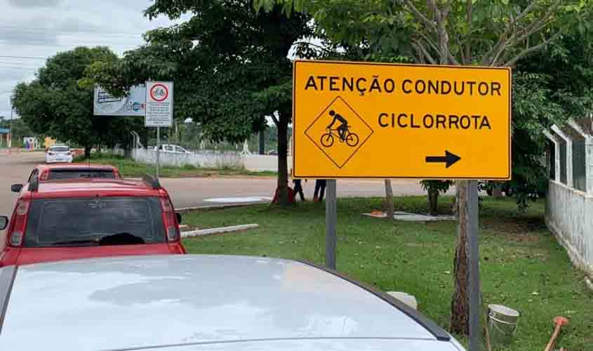 Prefeitura instala primeira Ciclorrota da cidade