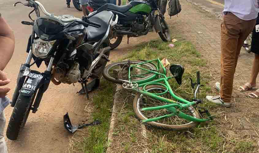 Ciclista fica em estado gravíssimo após ser atingido por motociclista na zona leste de Porto Velho