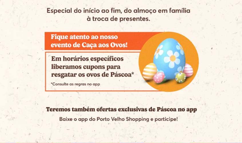 Programação especial de Páscoa terá Caça aos Ovos em Porto Velho