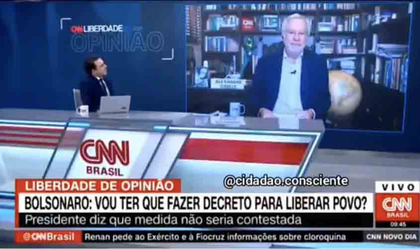 Contrariado, Alexandre Garcia pode deixar ‘Liberdade de Opinião’, na CNN: 'não sei se a gente volta'