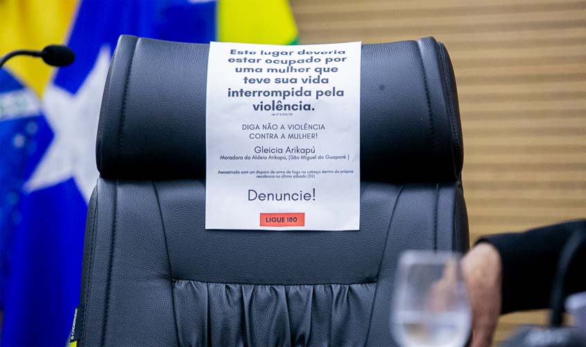 Lei cria cadeira simbólica contra violência à mulher em RO