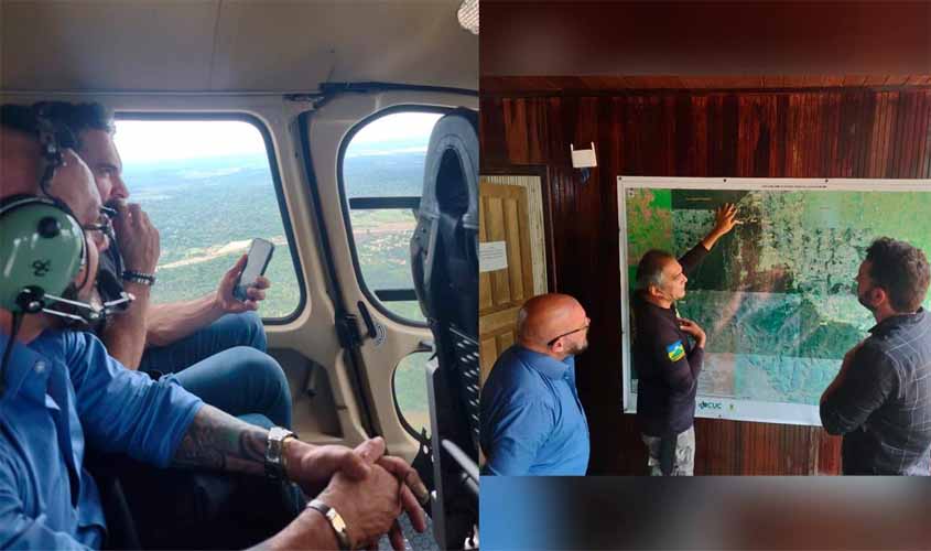 Membros do MP sobrevoam área do Parque Estadual Guajará-Mirim e confirmam aumento do desmatamento