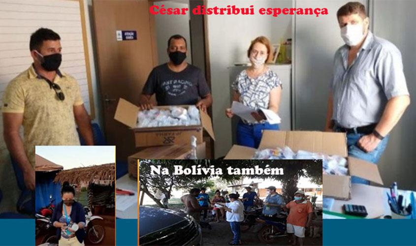 COVID: César doa centenas de kits de medicamentos aqui, na Bolívia e diz que tratamento precoce salva vidas