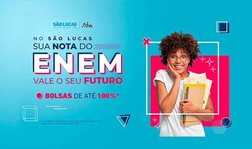 São Lucas oferece bolsas de até 100% para ingressantes com a nota do ENEM